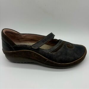 Naot Matai Black Brown Mary Jane Hook & Loop Shoes Size 38/ US 7